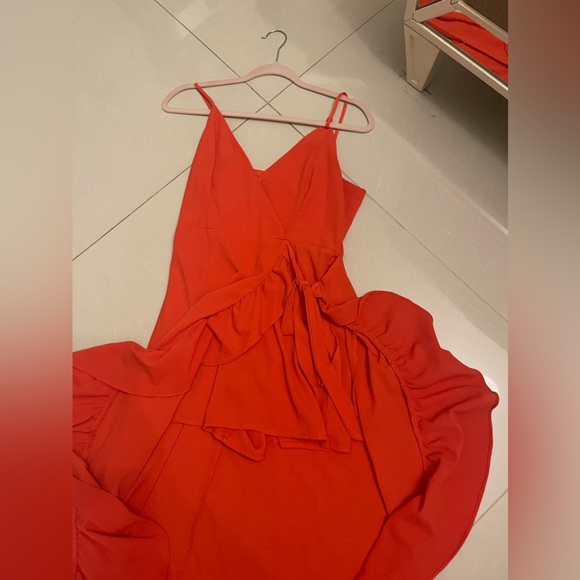 Red High-Low Romper - Picture 2 of 3